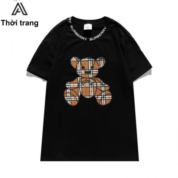 (Hàng giao ngay)Áo Sơ Mi Tay Ngắn In Hình Gấu Kẻ Sọc Caro Thời Trang Dành Cho Cặp Đôiunisex