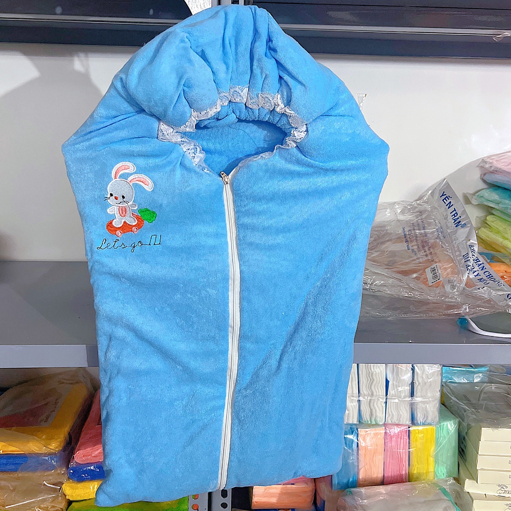 Khăn choàng ủ, túi ngủ có dây kéo cho bé sơ sinh từ 0-12 tháng