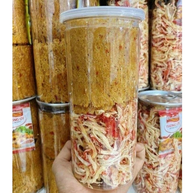 Khô mực mix 2 vị - hũ 1 kg