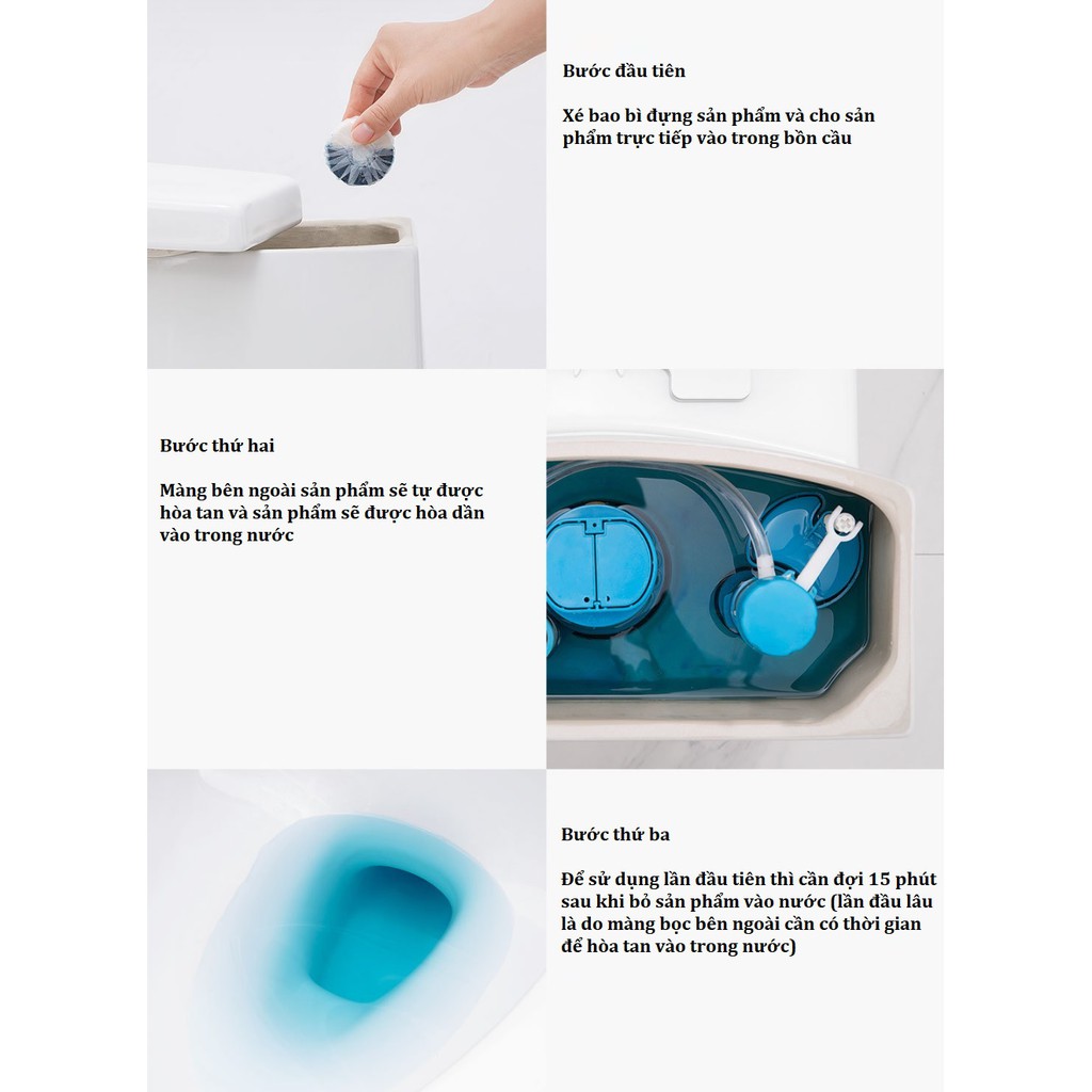Chất tẩy rửa nhà vệ sinh tác động kép Xiaomi Clean-n-Fresh (40g x 12 gói)
