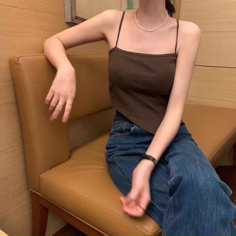 Áo bra yếm 2 dây cotton kèm mút ngực
