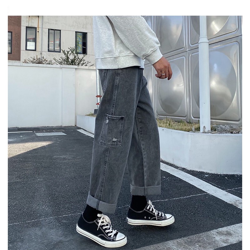 [CÓ BIG SIZE] Quần bò jeans ống rộng Ulzzang túi sườn streetstyle siêu chất ❤️ | BigBuy360 - bigbuy360.vn