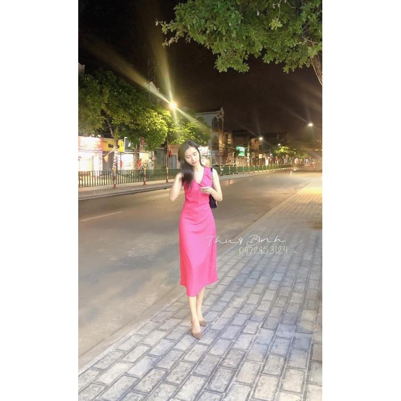 VNU262 - VÁY CỔ V DÚM SÁT NÁCH 2 LỚP | BigBuy360 - bigbuy360.vn