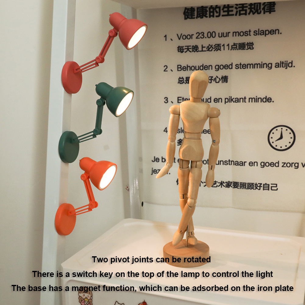 Đèn LED Mini Để Bàn Gấp Gọn-Có Thể Ban Đêm Đọc Sách Đèn Cho Nhà Phòng Máy Tính Đèn Ngủ Mắt Bảo Vệ Cho đêm Học Du Lịch Di Động