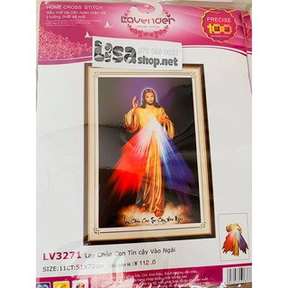 Tranh thêu chữ thập CHÚA LV3271 (51x70cm) chưa thêu 3d