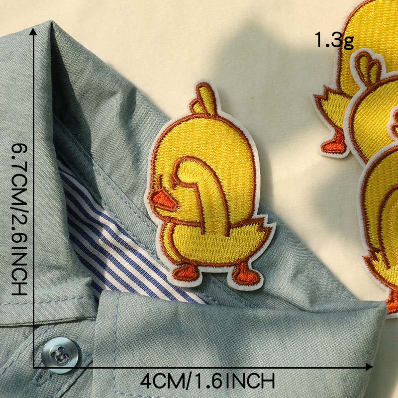 Sticker Ủi Thêu Hình Vịt Vàng Hoạt Hình Dễ Thương