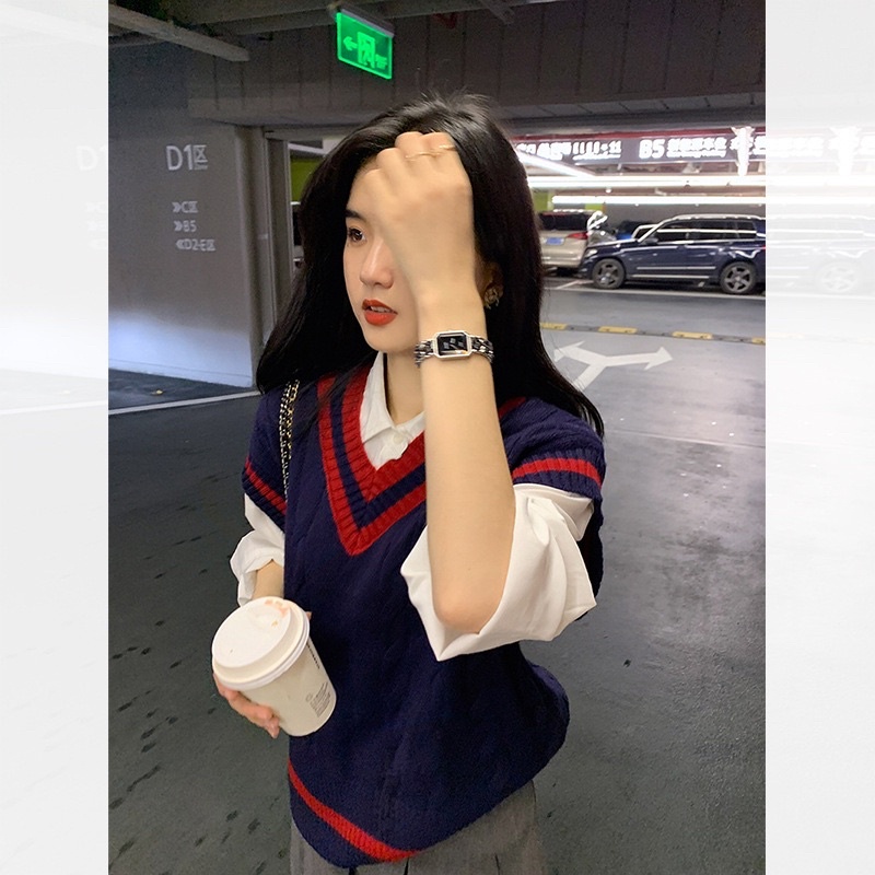 [SẴN] Áo Gile len vặn thừng thêu hoạ tiết logo