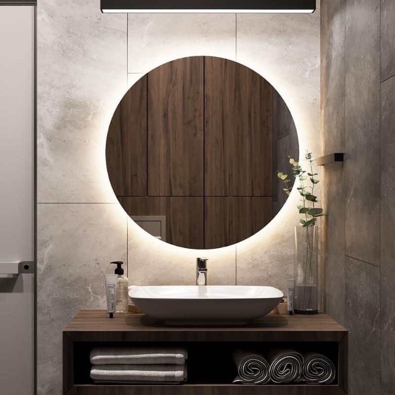 Gương tròn, gương đèn led trang điểm, gương nhà tắm