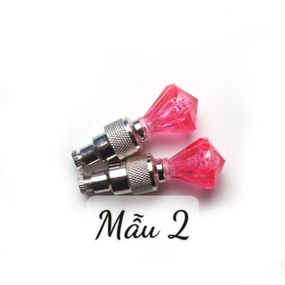 (2 đèn chọn màu) đèn led gắn van xe đạp, xe máy, oto