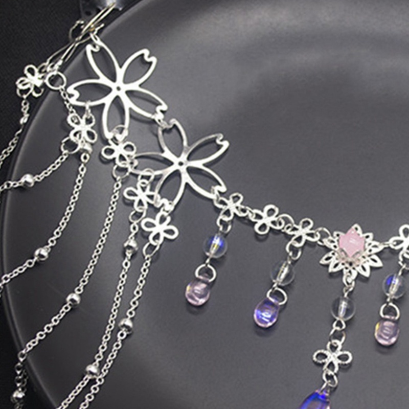 Trâm Cài Tóc Đính Đá Tua Rua Phong Cách Cổ Điển