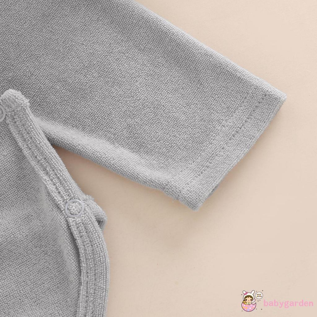 Bộ Áo Liền Quần Tay Dài Cổ Tròn Cài Nút Màu Sắc Đơn Giản Thời Trang Cho Bé Sơ Sinh