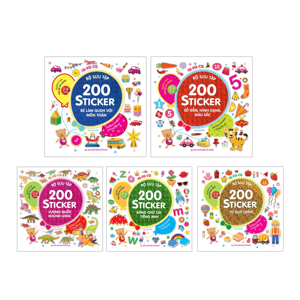 Sách - Combo 5 bộ 200 sticker ( chủ đề đa dạng 2-6 tuổi) | WebRaoVat - webraovat.net.vn
