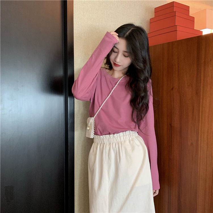 Áo Thun Nỉ Tay Dài Dáng Rộng Phong Cách Hàn Quốc Thời Trang 2022 Mới