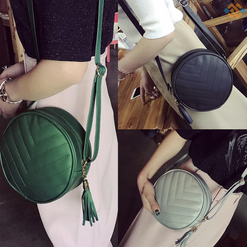 [BEST]Women Quilted Crossbody Bag Tassel PU Leather Shoulder Messenger Bag Tote Handbag Black/Green/Grey