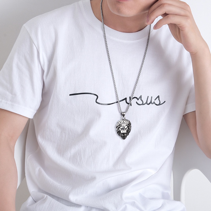 Vòng cổ HìNh ĐầU Sư Tử BằNg ThéP Không Gỉ