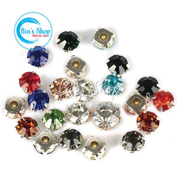 50 Viên Đá Đế 4 Chấu S40-8mm Hạt Pha Lê Đính Kết Trang Phục Thời Trang, Làm Phụ Kiện - Bin’s Shop Handmade