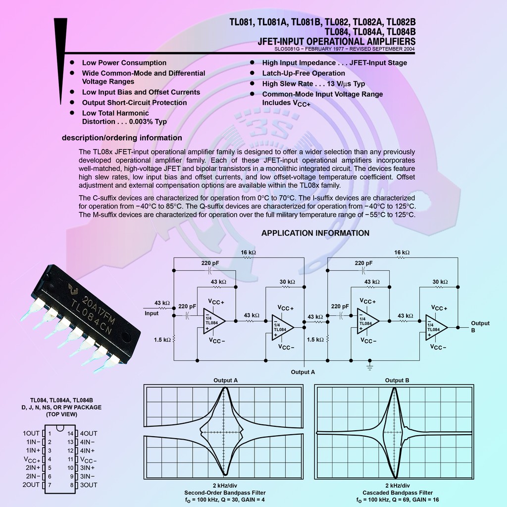 Bộ Khuếch Đại Âm Thanh Tl084 Tl084Cn Jfet-Input