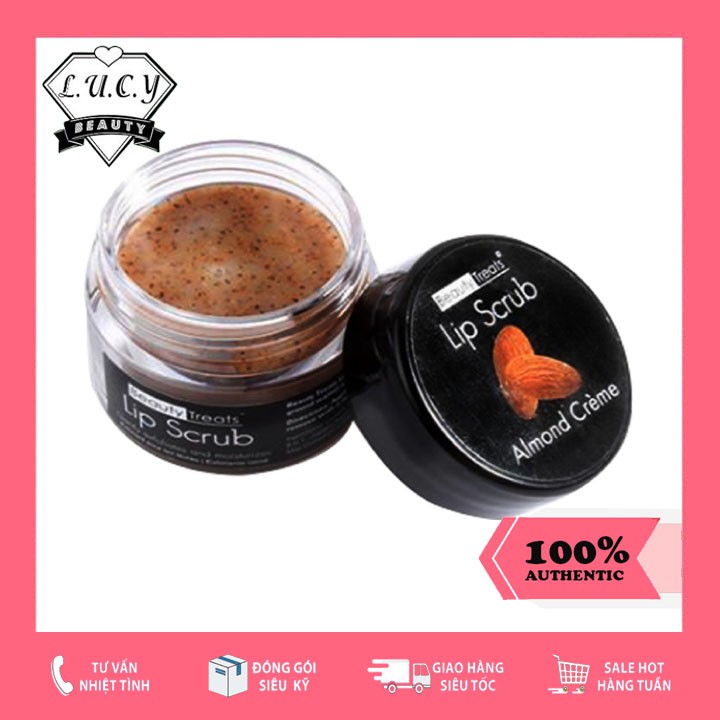 Hàng USA- Tẩy Da Chết Môi Beauty Treats Lip Scrub Almond Creme (Hương Hạnh Nhân)