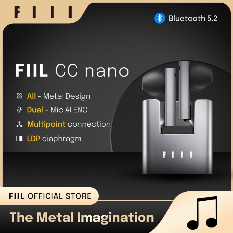 Tai Nghe Không Dây fiil CC Bluetooth 5.2 TWS Hai-Mic AI ENC Hỗ Trợ Thiết Kế Kim Loại Tùy Chỉnh