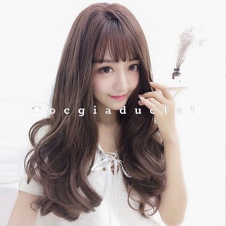 Tóc giả nữ cả đầu / Tóc giả nguyên đầu xoăn 50cm kèm Ảnh thật chất tóc sợi tơ cao cấp