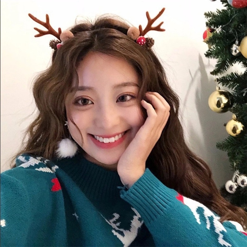 Băng đô cài tóc BƠ STORE bờm noel hình sừng tuần lộc nhiều mẫu dễ thương