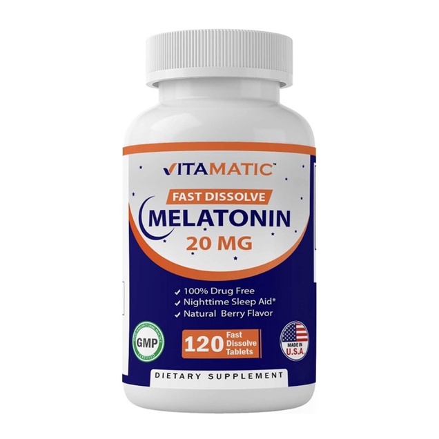 Viên ngậm uống giúp ngủ ngon Balance Breens Natural Sleep-Aid Extra-Strength Melatonin 20mg 120viên USA