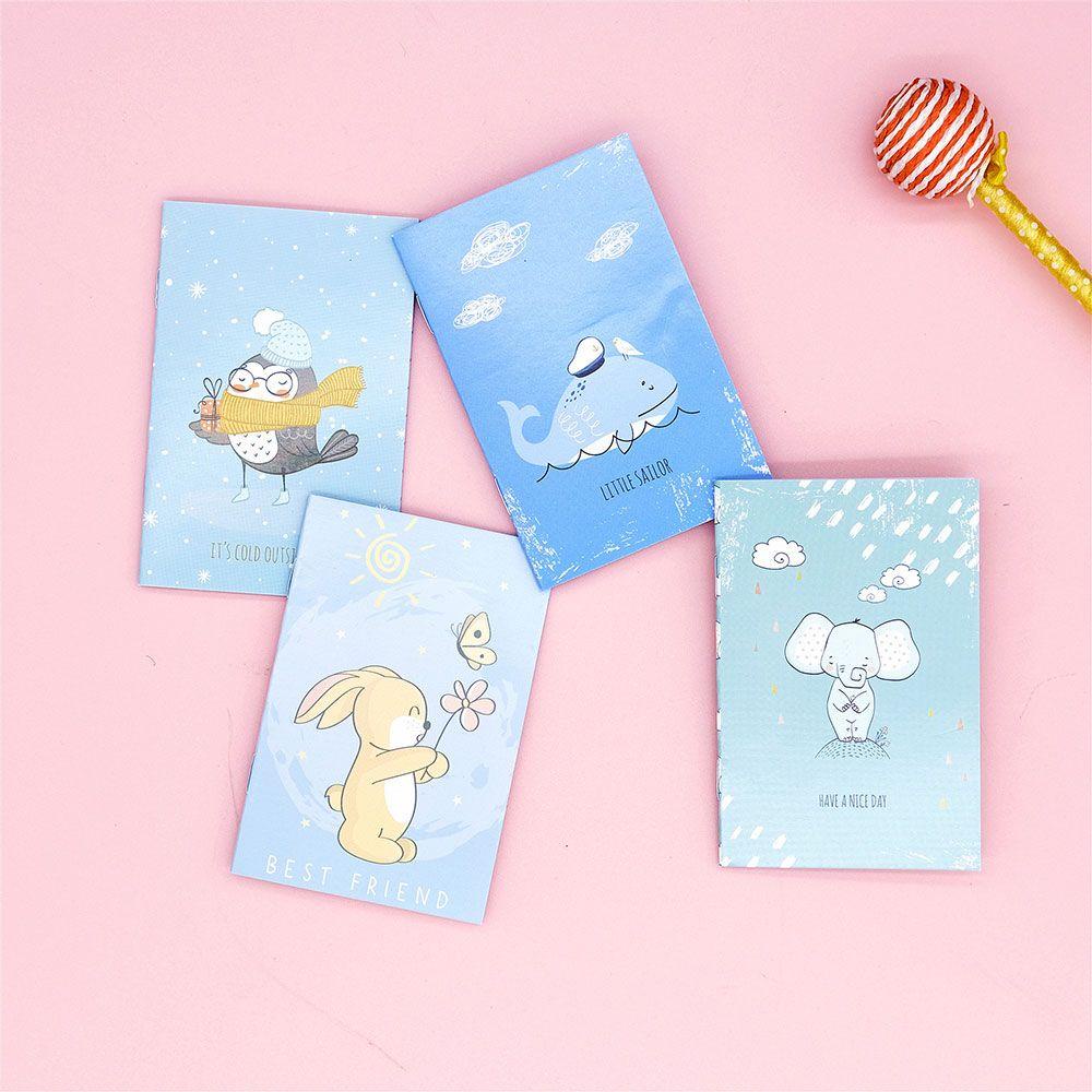 Set 4 / 4 Sổ Tay Mini In Họa Tiết Hoạt Hình Dễ Thương Cho Bé