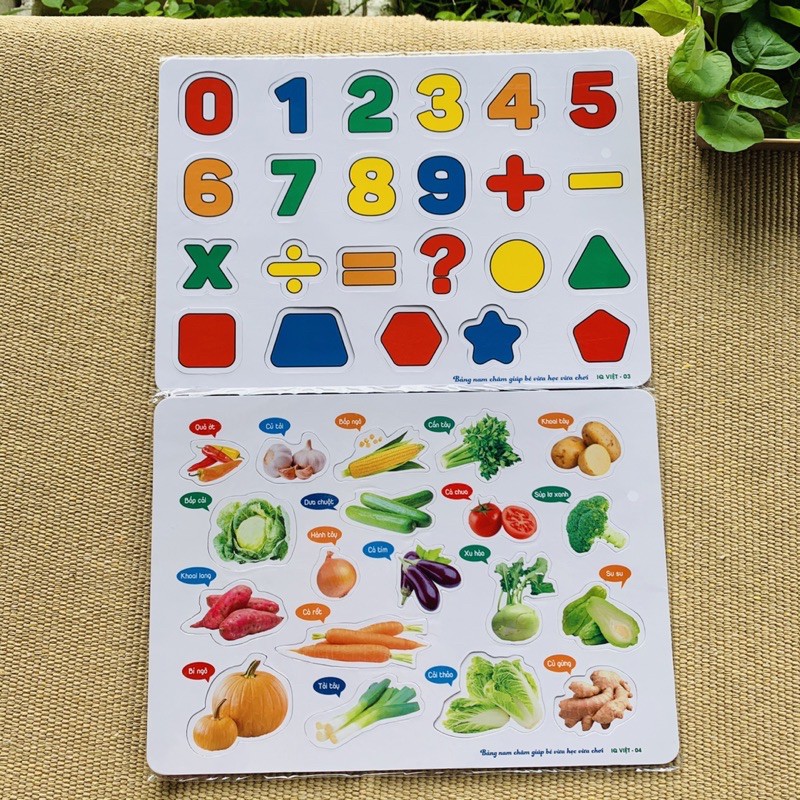 Nam châm hít bảng từ, tủ lạnh hình ảnh con vật, số, rau củ quả cho bé