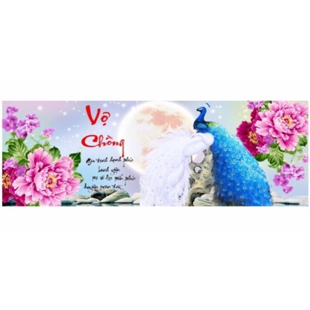 Tranh Đính Đá Vợ Chồng DF396-130x54cm (Chưa Đính)