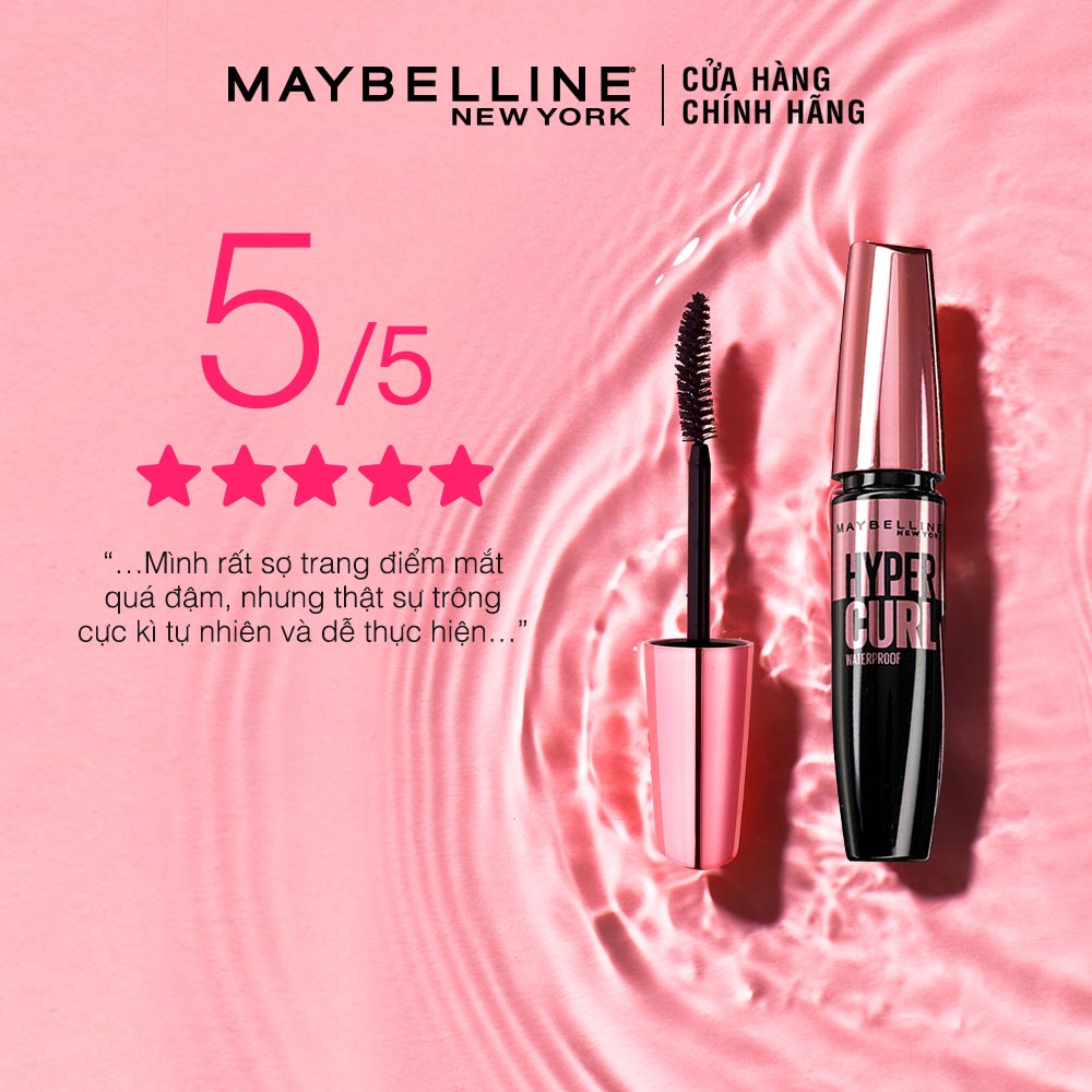 Mascara Dài Mi và Cong Mi Maybelline New York Hyper Curl Waterproof Chuốt Mi Đen 9.2ml