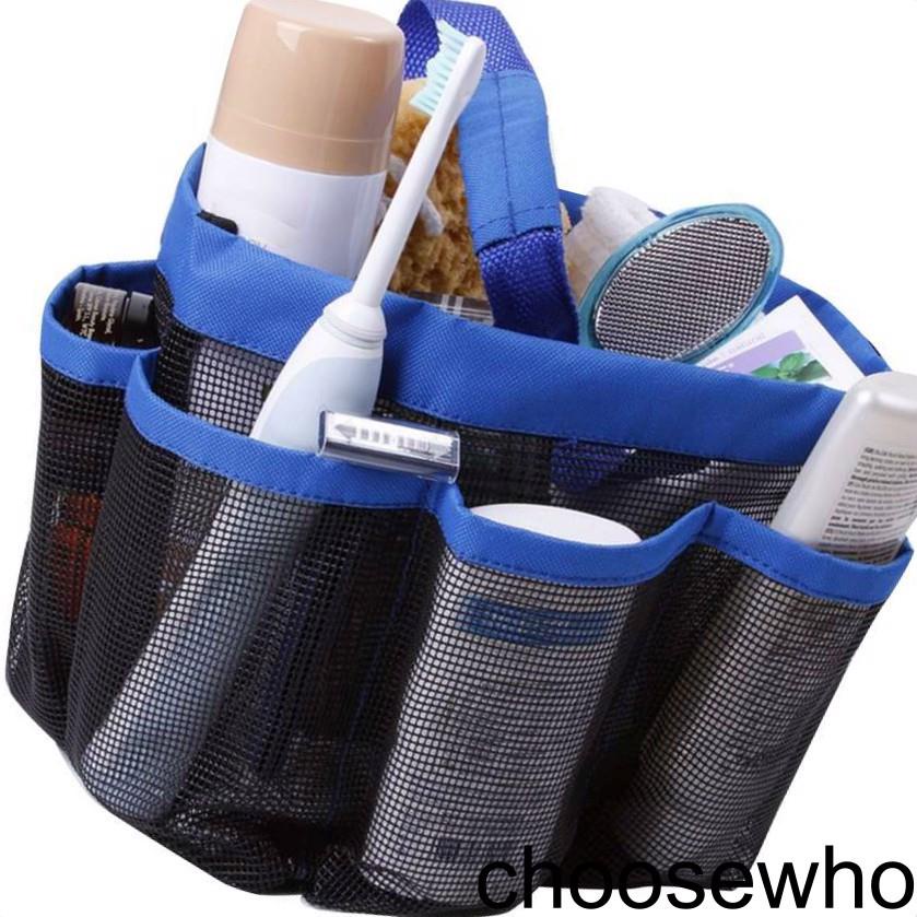 [CHOO] Oxford Quick Dry Hanging Mesh Shower Caddy Toiletry/Bath Organizer with 8 Storage Compartments