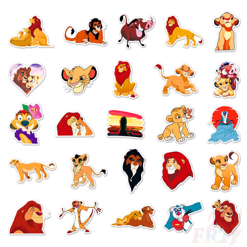 Bộ 100 Cái/Bộ ❉ Miếng Dán Trang Trí Thiết Kế Hình Vua Sư Tử Độc Đáo ❉ Sticker Simba Xinh Xắn Dùng Để Trang Trí Vali Laptop