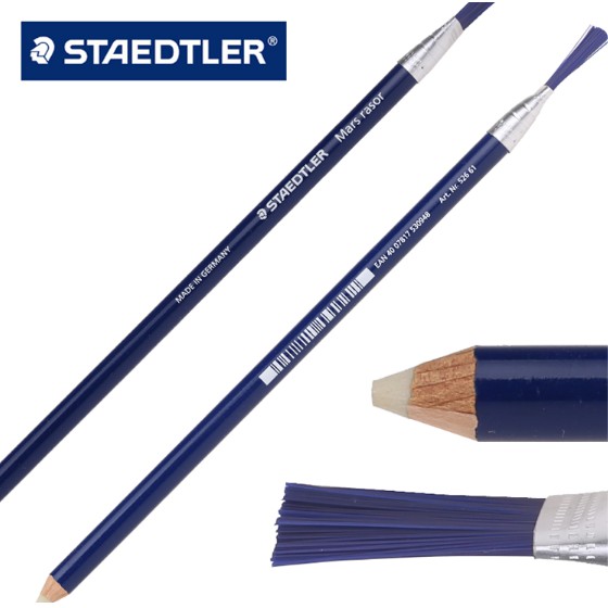 Tẩy Staedtler mars rasor dạng bút kèm cọ phủi cặn ở đuôi