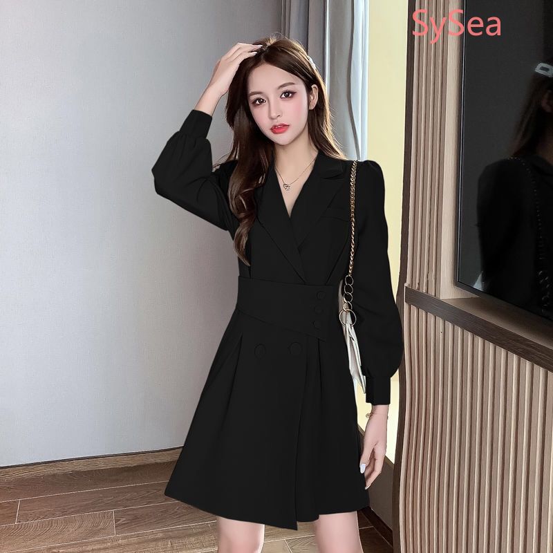 Đầm Tay Dài Thời Trang Công Sở Thanh Lịch Kiểu Hàn Quốc Dành Cho Nữ