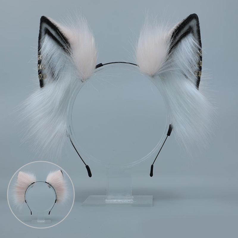 Băng Đô Tai Mèo Đính Lông Nhân Tạo Phong Cách Lolita