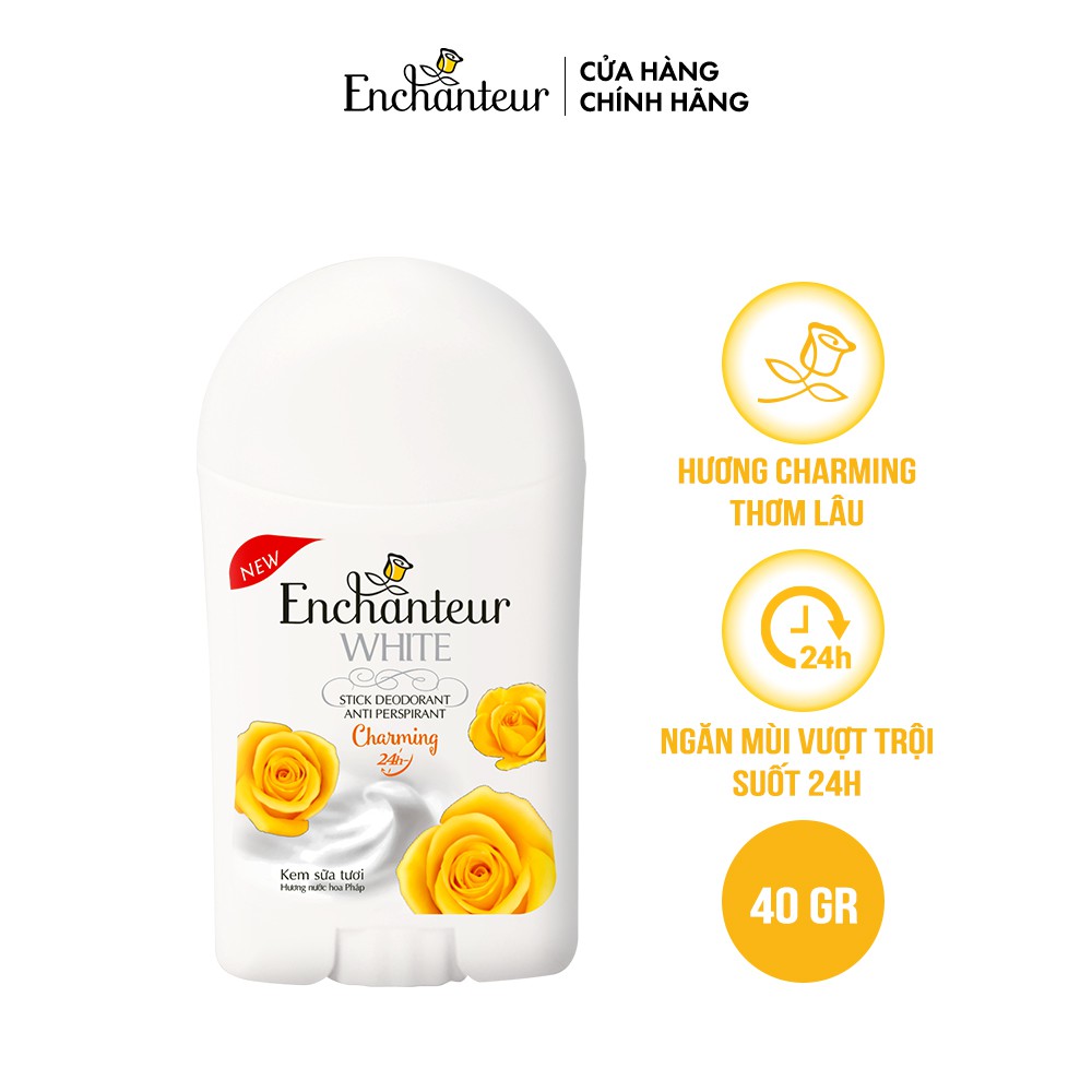 Sáp khử mùi trắng da Enchanteur Charming/ Romantic/ Delightful 40gr