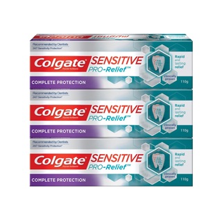 [Deal sốc] Bộ 3 Kem Đánh Răng Colgate Sensitive Pro Relief Complete Protection 110g ngăn ê buốt và bảo vệ toàn diện