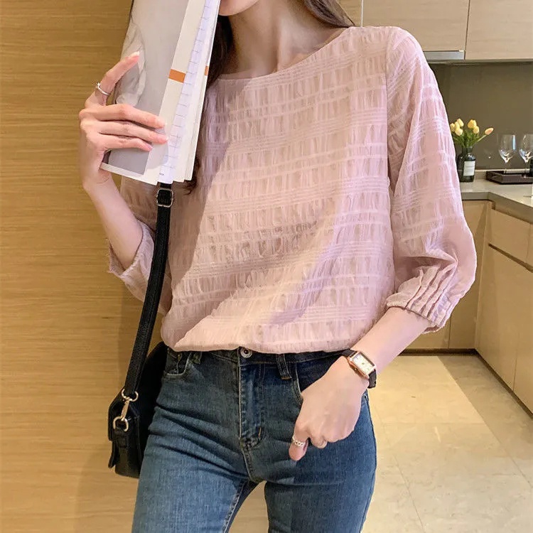 Áo Sơ Mi Dáng Rộng Thời Trang Mùa Hè Hàn Quốc Dành Cho Nữ 40-67KG C8751