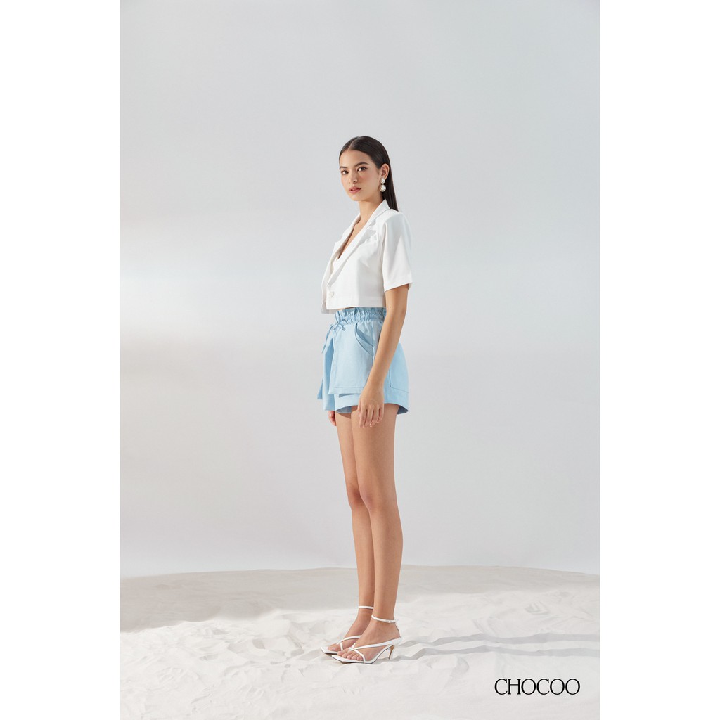 Áo vest nữ CHOCOO Hailee Blazer dáng ngắn croptop ống tay ngắn vải cotton thiết kế cao cấp tôn dáng sang chảnh năng động