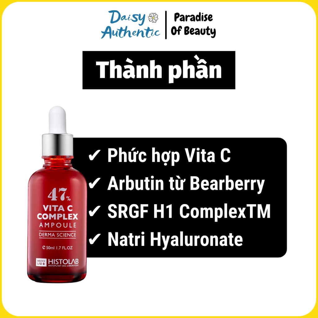 Serum HISTOLAB Vitamin C COMPLEX AMPOULE 47% 50ml - Tinh chất dưỡng trắng da