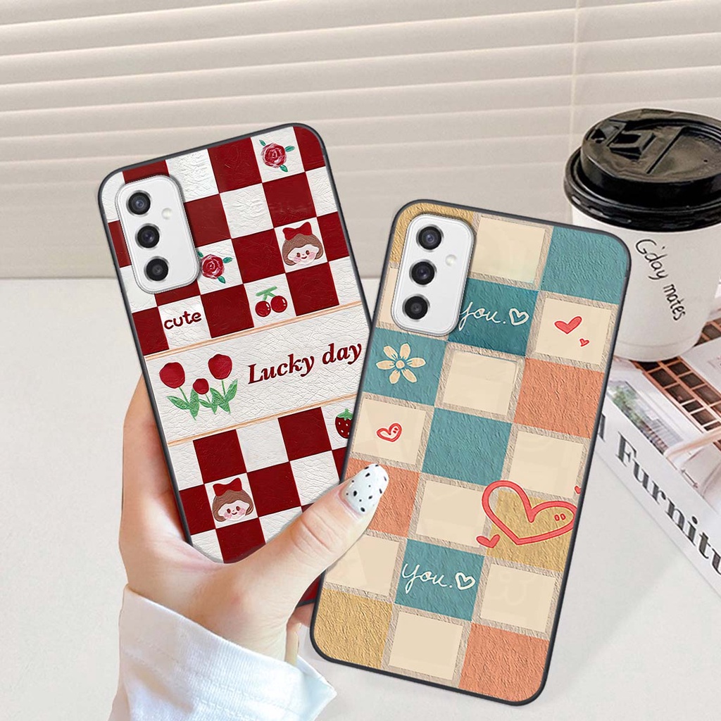 Ốp Samsung M52 5G caro trái tim cá tính, thời trang siêu đẹp, siêu phong cách
