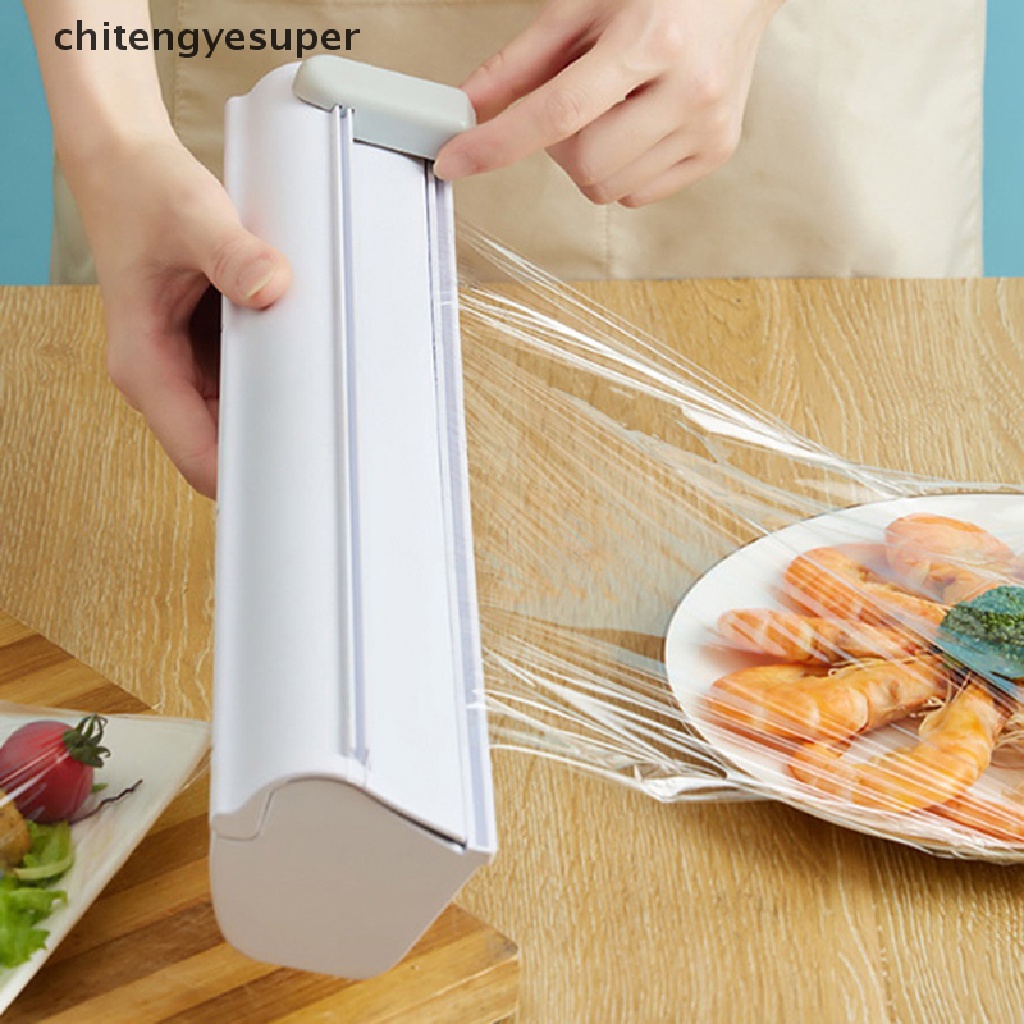 Chitengyesuper Food Wrap dispenser Foil Cling Film Roll Baking Parchment Cutter Plastic Holder CGS