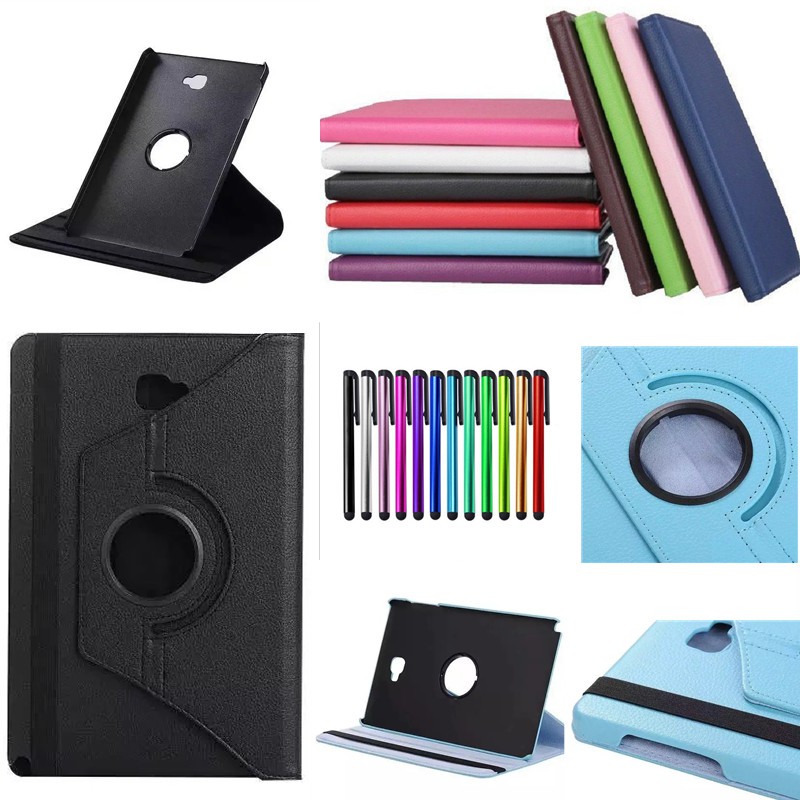 For Samsung Galaxy Tab A 10.1 SM-P580 P585 w/S Pen Stand 360°Rotating Leather Shockproof Case Cover