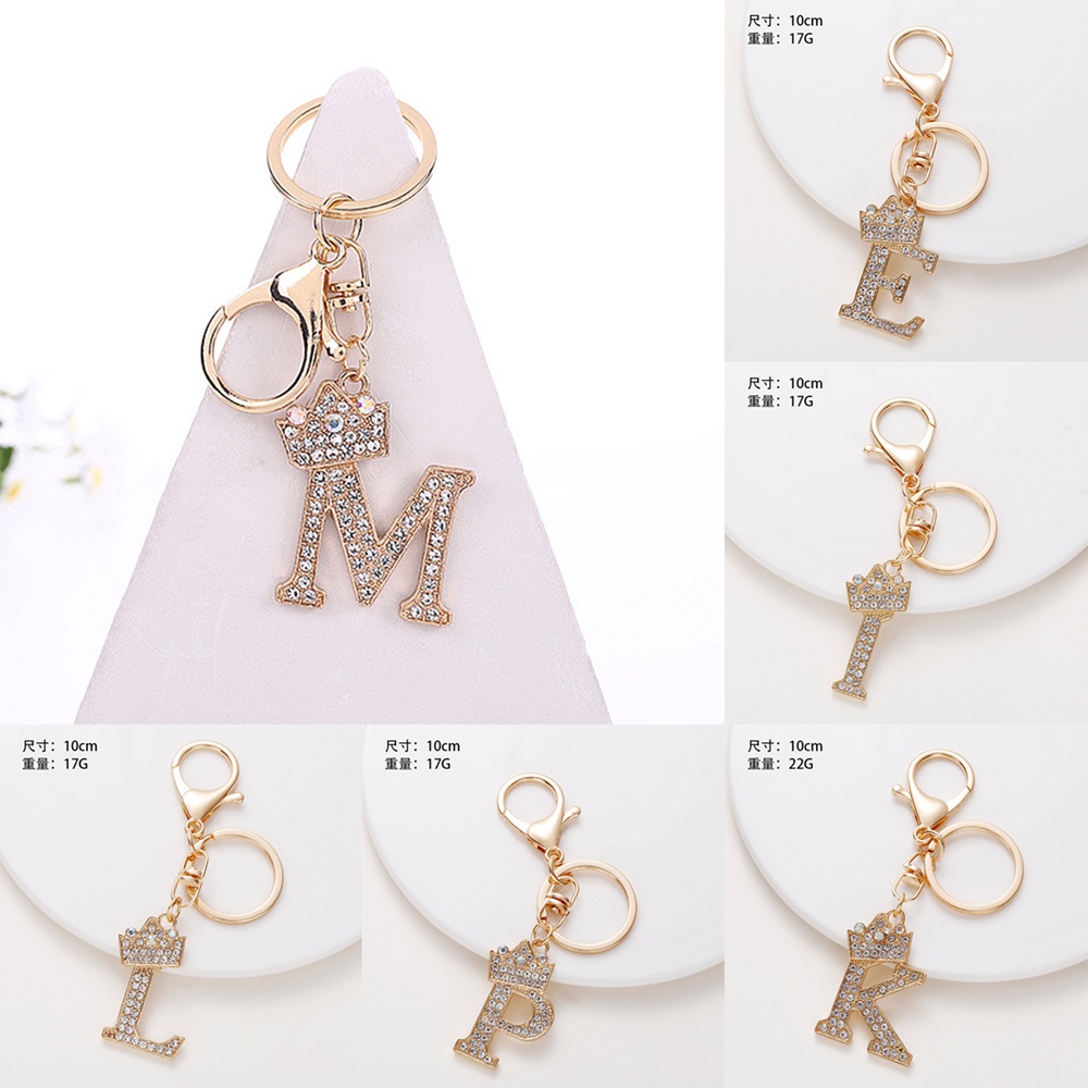 Móc Khóa Hình 26 Chữ Cái Đính Đá Sang Trọng