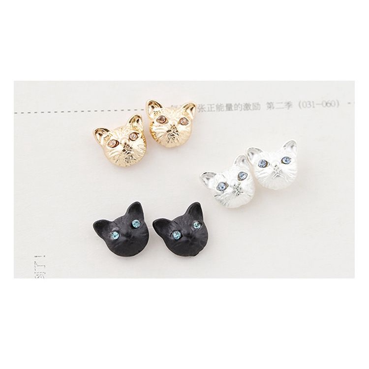 [CÒ SẴN] BÔNG TAI KHUYÊN TAI HÌNH ĐẦU MÈO 3D CÁ TÍNH DỄ THƯƠNG PHONG CÁCH HÀN QUỐC 222BT081