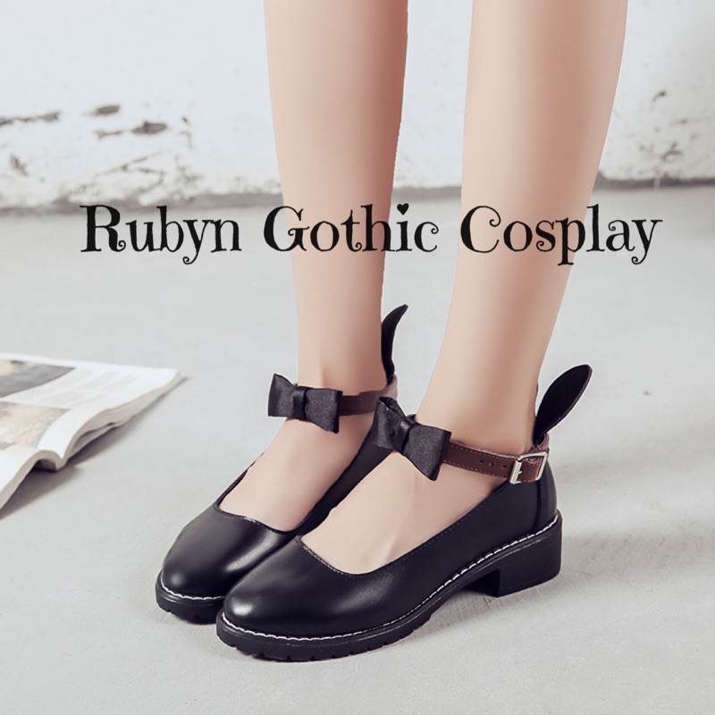 [Sẵn]  Giày Búp Bê Lolita Nơ Thỏ phong cách cosplay ( Size 35 - 39 )