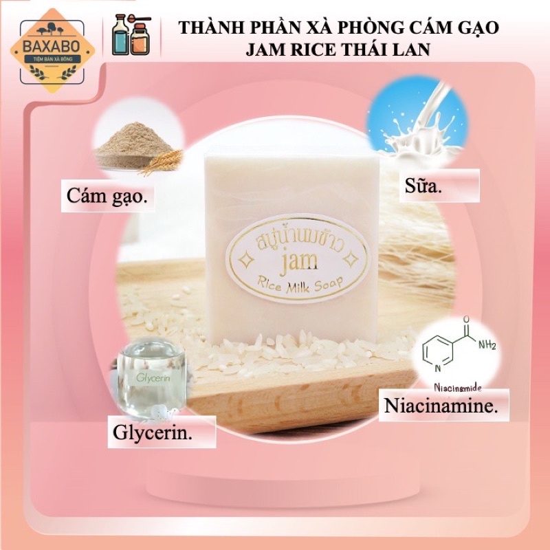 Xà phòng cám gạo thái lan Jam trắng da dưỡng ẩm Tmallcomestic