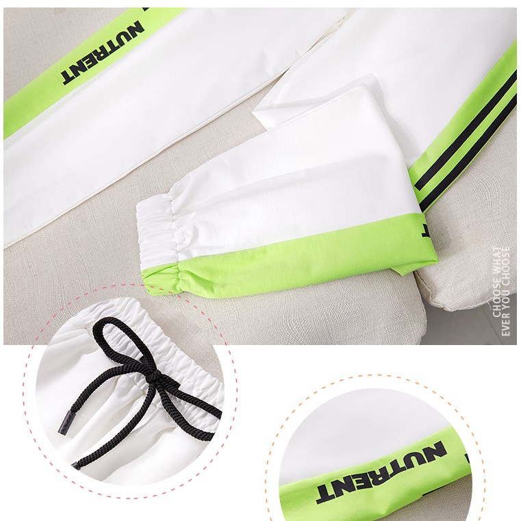 Quần jogger JEWIS trắng - vạt xanh đen - J57