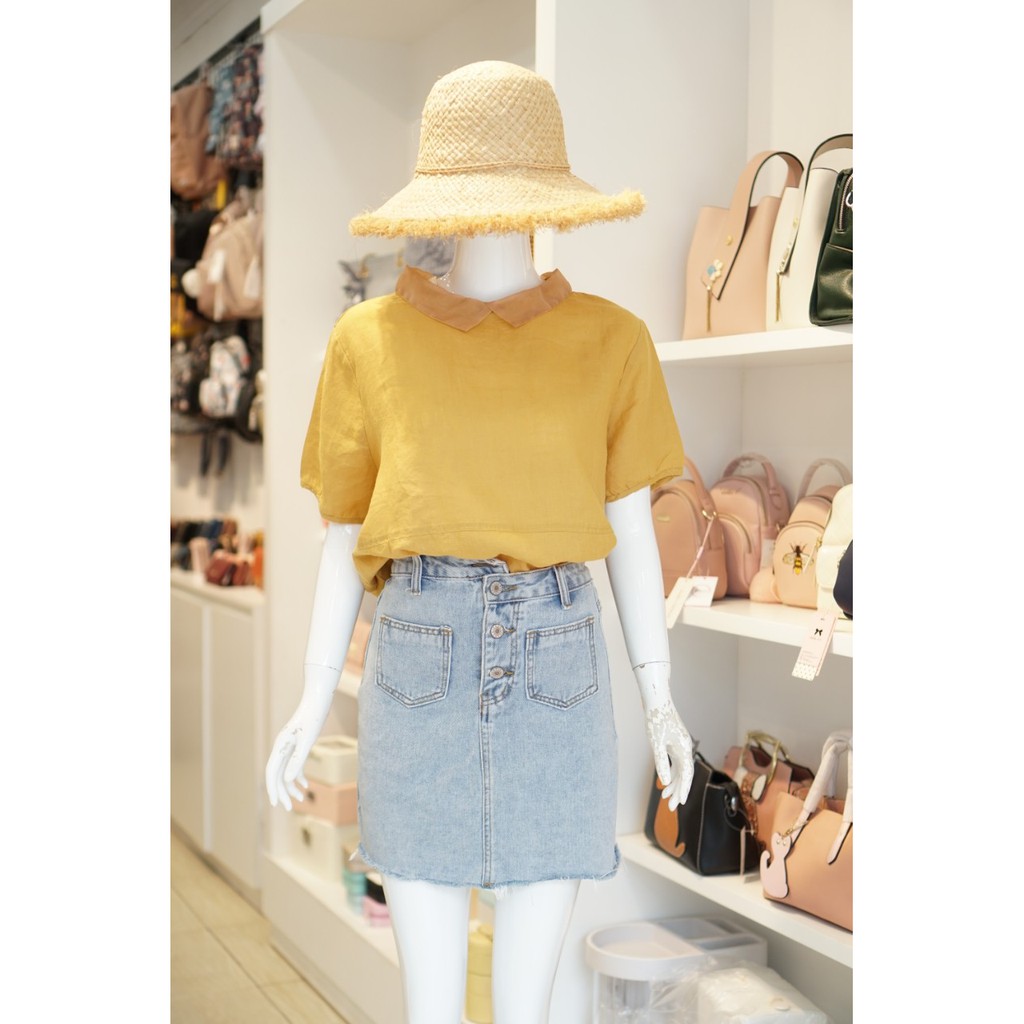 Áo Linen Nhật Bản 283 Cam