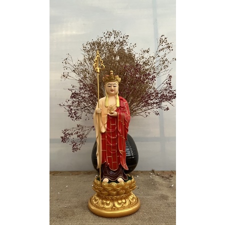 Tượng Địa Tạng Vương Bồ Tát 38cm/ Mục kiền liên 35cm